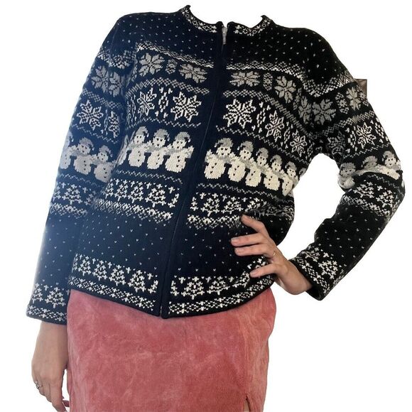 Silk Angora Blend CROFT & BARROW Vintage Fair Isle Knit Sweater Holiday Winter M - Picture 1 of 9
